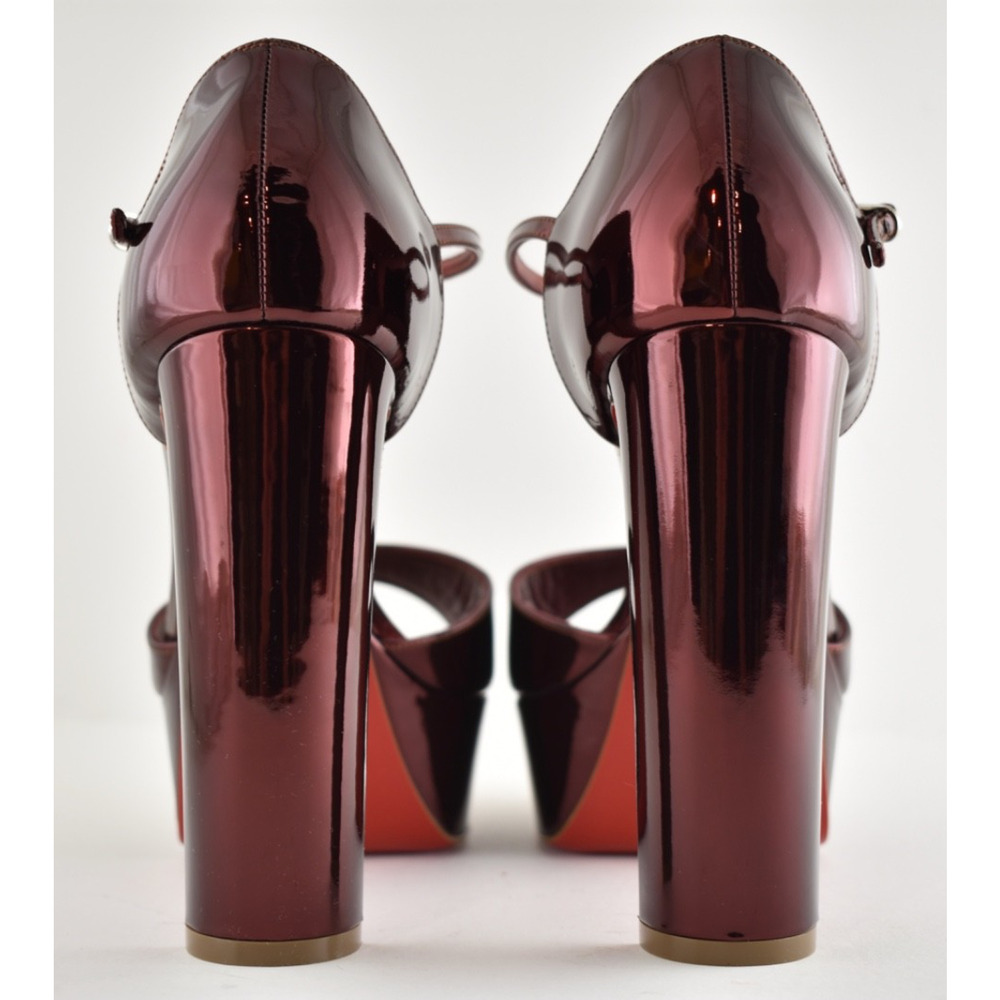 Christian Louboutin Sandaloo 130 Palio Red Platform Block Heel Sandal Pump 40 - Picture 14 of 16
